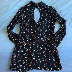 Flynn Skye Long Sleeve Cherry Print Mini Dress